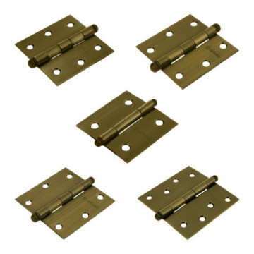 2-1/2 in Brass-plated steel square hinge