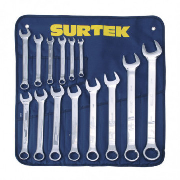 Set of 14 12-Point Metric Mirror Polished Combination Wrenches