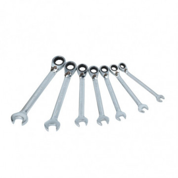 Set of 7 metric reversible ratcheting combination wrenches