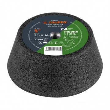 Abrasive cup 5in 14 mm 24 grit