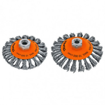 Bevel knotted wire wheel brush
