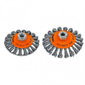 Bevel knotted wire wheel brush