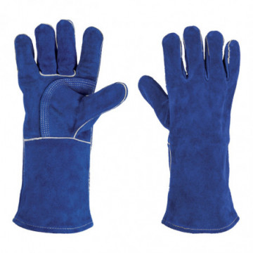 Blue gloves reinforced for welder