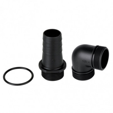 Connector and packaging kit for plastic submersible pumps