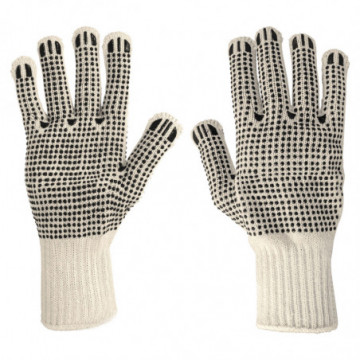 Cotton gloves with PVC points in Palma and Back