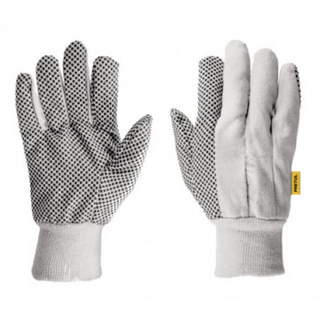 Cotton gloves with PVC points in Palma