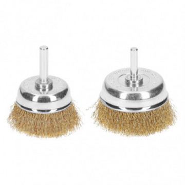 Crimped wire cup end brush