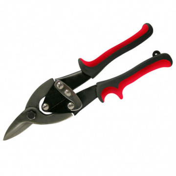 Left cut tin snips with textured plastisol coated handle