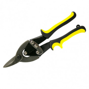 Straight cut tin snips with textured plastisol coated handle
