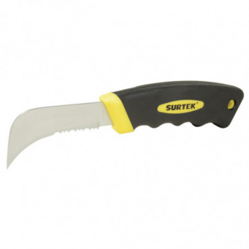 8" serrated linoleum knife with bi-material handle