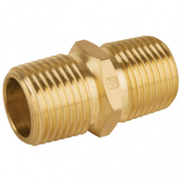 NPT 1/2" brass joining connector with hex nut