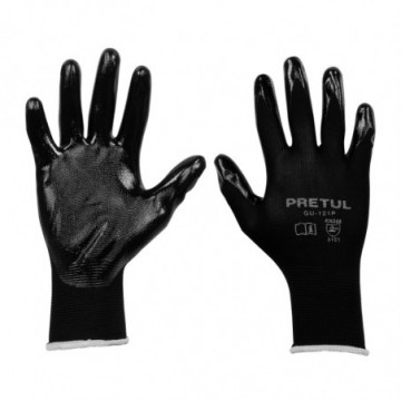 Nylon gloves coated with nitrile