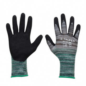 Nylon gloves covered with nitrile sandy