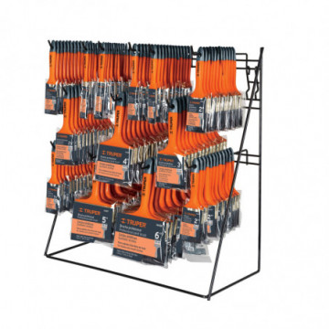 Rack with plastic handle brushes