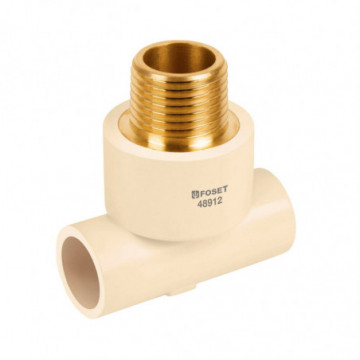 Reduced tee cpvc brass outer thread 1x1x1/2"