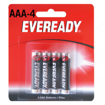 Eveready AAA brand Zinc-Carbon battery with 4 pieces