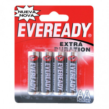 Zinc-Carbon battery Eveready AA brand with 4 pieces