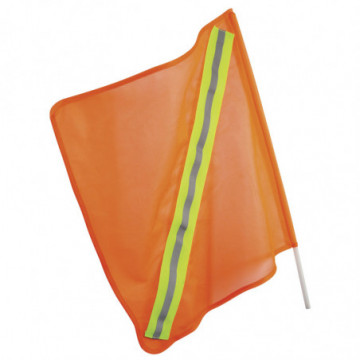 Safety flag with reflective strip
