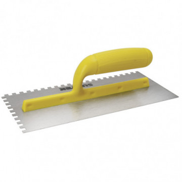 11" x 5" square serrated trowel with plastic shank