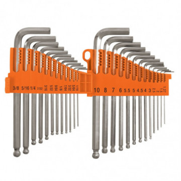 Set of 25 keys Allen Standard and millimetric C/Case
