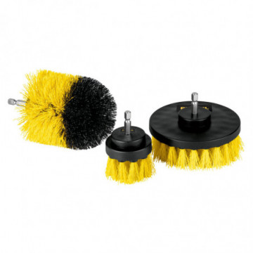 Set of 3 brushes for drill