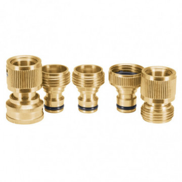 Set of 5 quick change brass connectors