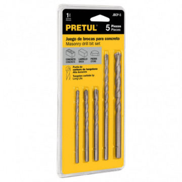 Set of drill bits for concrete