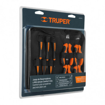 Set of miniature clamps and jeweler's screwdrivers