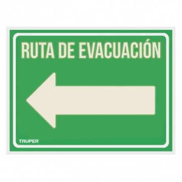Signaling sign of" Route left evacuation"