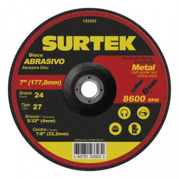 Type 27 Abrasive Disc for Metal 7" x 5/32" General Purpose