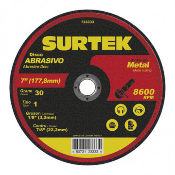 Type 1 Abrasive Disc for Metal 7" x 1/8" General Purpose