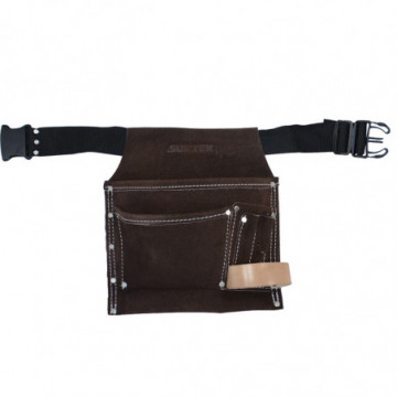 Leather tool case with belt 3 compartments