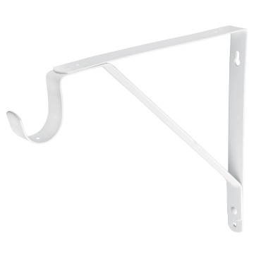 White reinforced bracket with hook