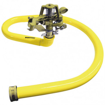 Pulsation-adjustable metal sprinkler with tubular stationary base