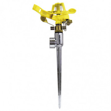 Pulsation-adjustable metal sprinkler with 1-way metal stake