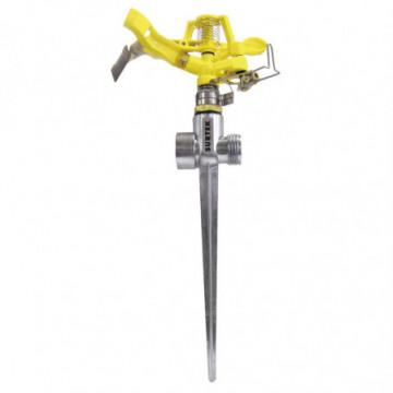 Pulsation-adjustable metal sprinkler with 2-way metal stake