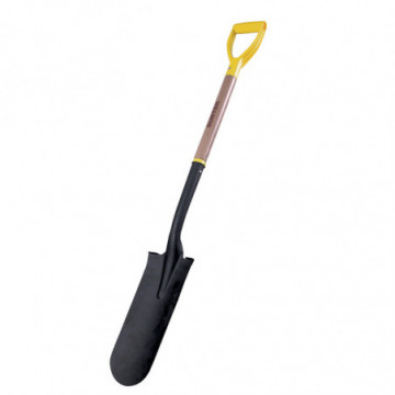 Professional broadsword shovel with wooden handle and plastic handle