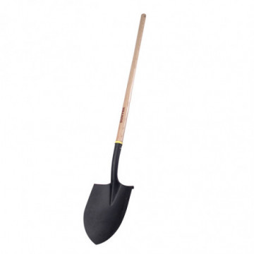 Professional irrigation shovel with long wooden handle without handle