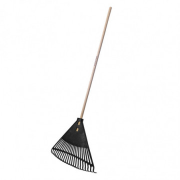 Black plastic garden broom 22 teeth
