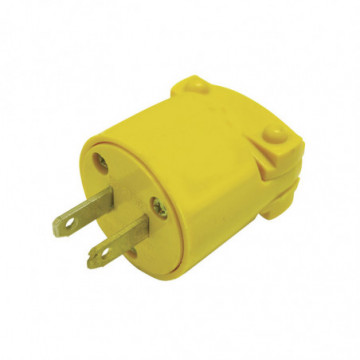 Shielded plug with grounded plastic clamp 15A 127V