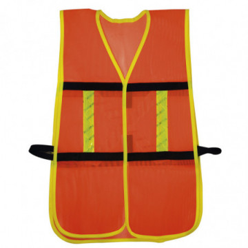Safety vest adjustable mesh hook orange