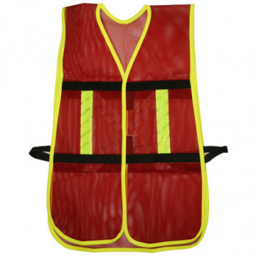 Safety vest adjustable mesh hook red