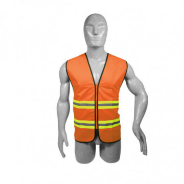 One size high visibility safety vest with orange closure
