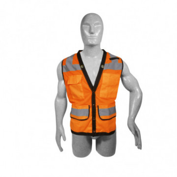 One size high visibility safety vest for supervisor orange