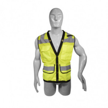 Yellow one size high visibility safety vest for supervisor