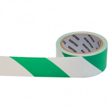 Green and white marking tape 18 mt