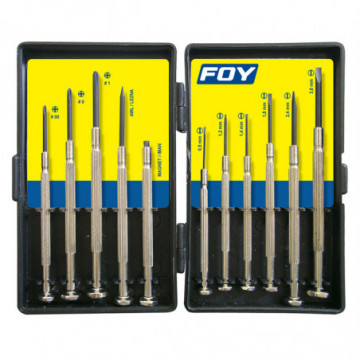 Set of 11 precision combination screwdrivers