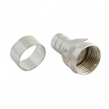 Bell type connector for RG6 coaxial cable