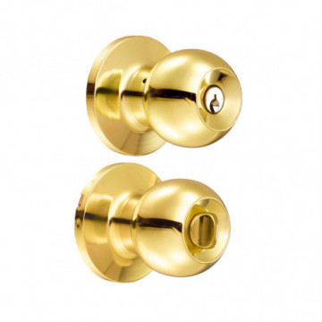 Shiny brass breech ball knob