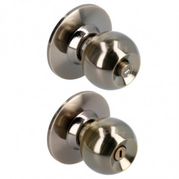 Cylindrical ball knob for bathroom Antique brass